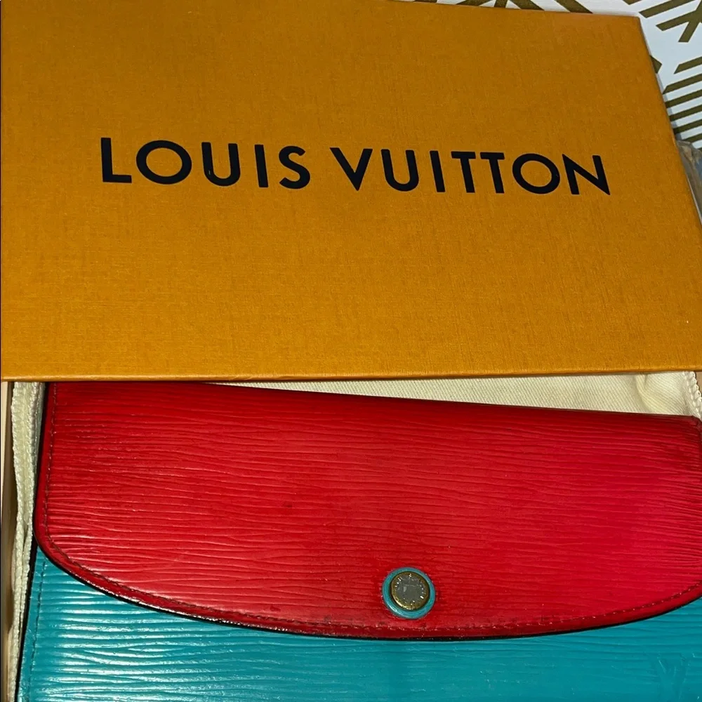 Louis Vuitton Vibrant Red and Blue Wallet 4th of July colors